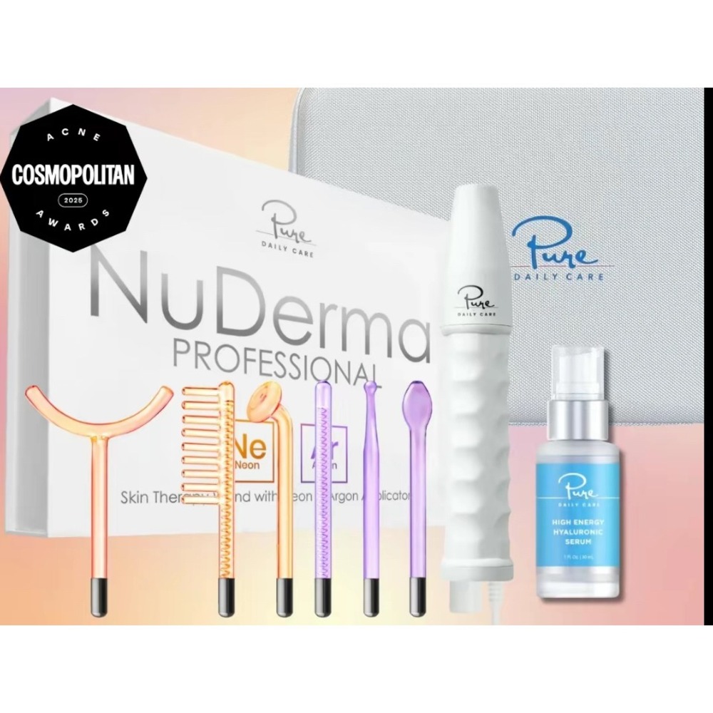 Pure Daily Care NuDerma Professional Skin Therapy Wand Neon Argon Set with Serum